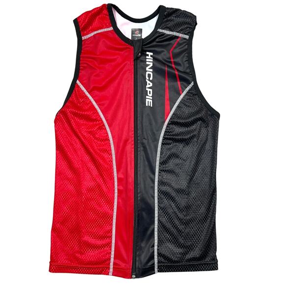 Hincapie Sleeveless Cycling Jersey Women's Large Red/Black Full Zip Vest Tank - Picture 1 of 9